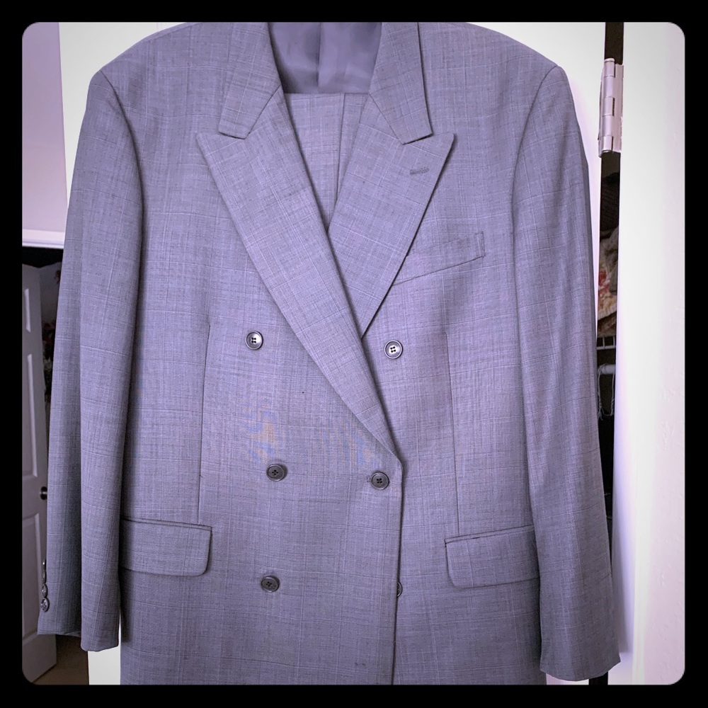 Grey Double-Breasted Suit Sz 42